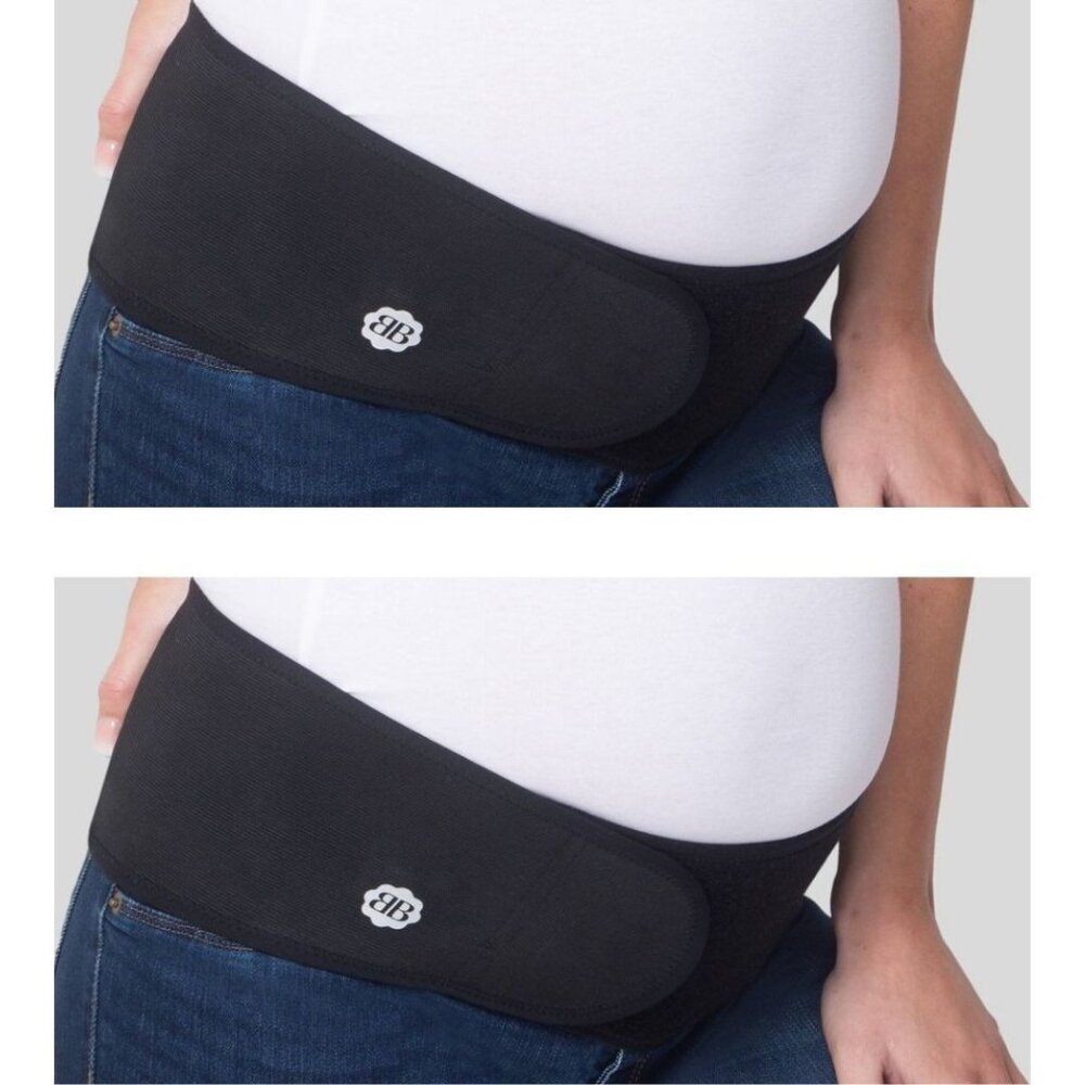 Belly Bandit Belly & Back Maternity  2Pk Support Belt Basics Black Sz Small